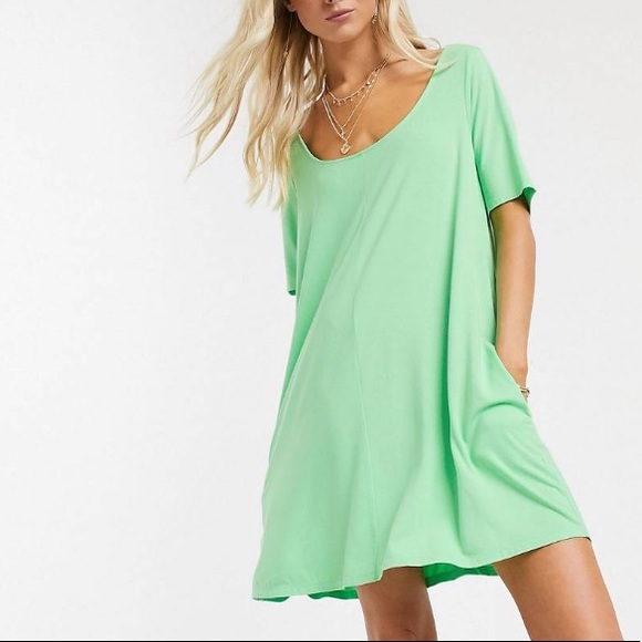 BRAND NEW SWING T SHIRT DRESS IN GREEN - Picture 6 of 12